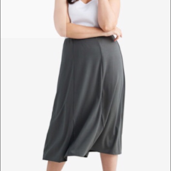 Ellos Flared Elastic Waist Midi Skirt - Picture 4 of 6